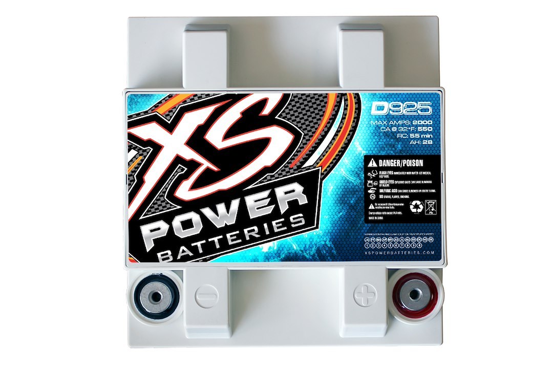 Xs Batteries Battery, D Series, AGM (absorbent Glass Mat), 12 Volt, 2000 Max Amps, Top M6 Terminal, 6.5 Inch Length, 6.93 Inch Width – D925