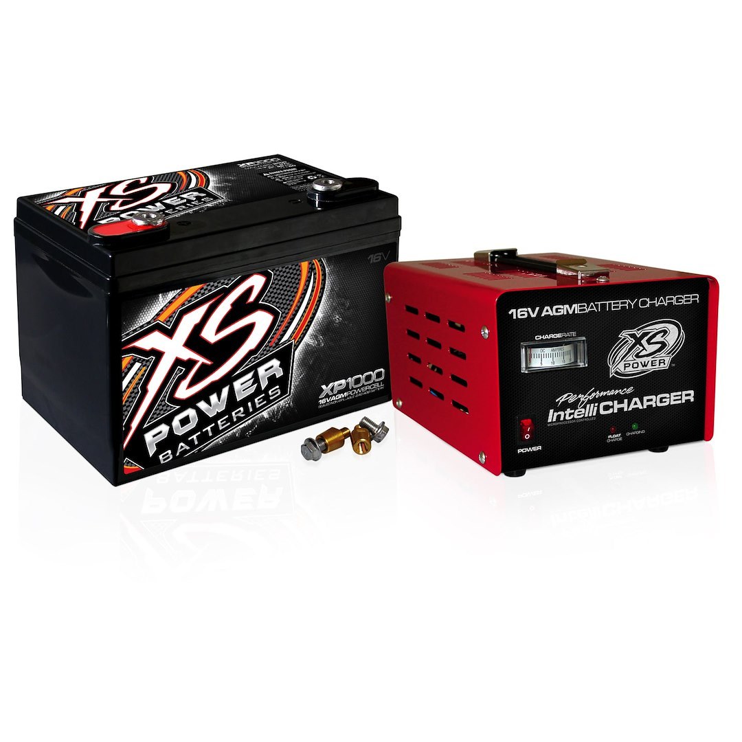 Xs Batteries Battery, Xp Series, AGM Absorbed Glass Mat, 16 Volt, 2400 Max Amps, M10 Threaded Stud Top Terminal, 10.24 Inch Length – XP1000CK2