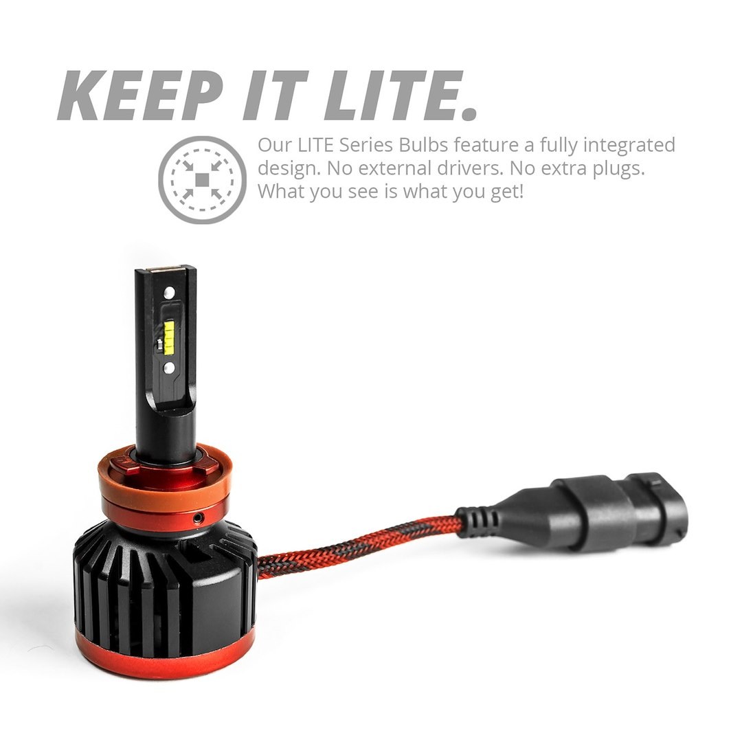 Xk Glow Headlight Bulb, Lite Series LED, H11, 25 Watt, 9 to 32 Volt, White Beam Color, 2400 Lumens, 6000K Light Color Temperature – XK045001-H11