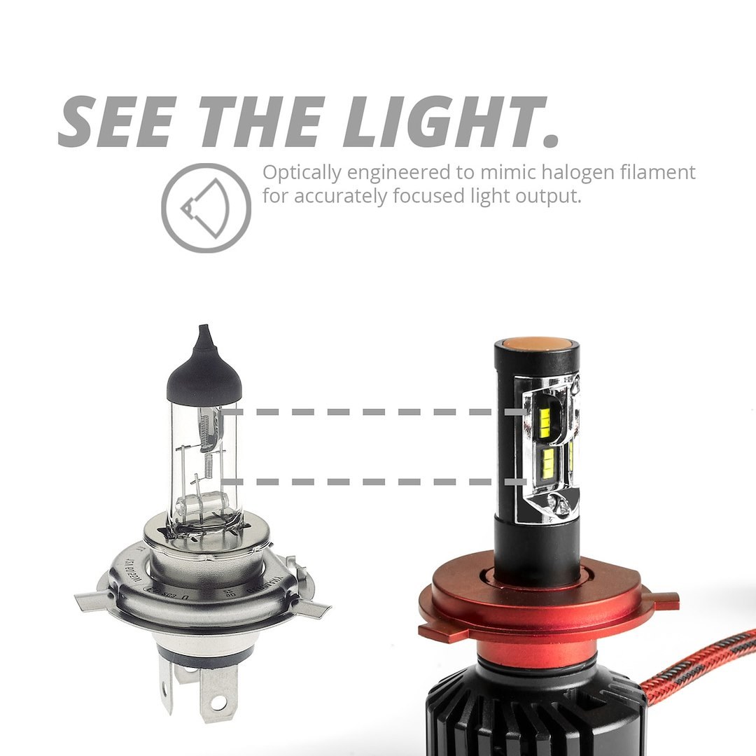 Xk Glow Headlight Bulb, Lite Series LED, H11, 25 Watt, 9 to 32 Volt, White Beam Color, 2400 Lumens, 6000K Light Color Temperature – XK045001-H11