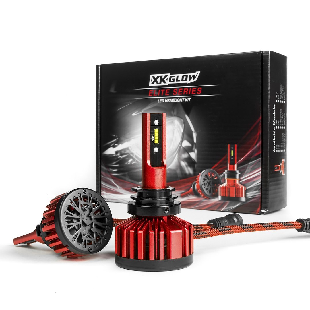 Xk Glow Headlight Bulb, Elite Series LED, 880, 23 Watt, 9 to 32 Volt, White Beam Color, 3000 Lumens, 6000K Light Color Temperature – XK045002-880