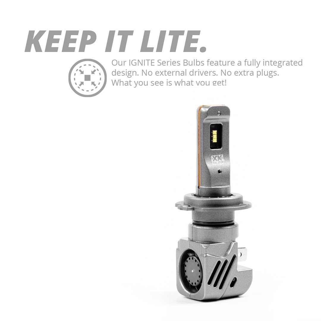 Xk Glow Headlight Bulb, Ignite Series, HB3, LED Bulb, 24 Watt, 9 to 32 Volt, White Beam Color, 2200 Lumens – XK045005-HB3