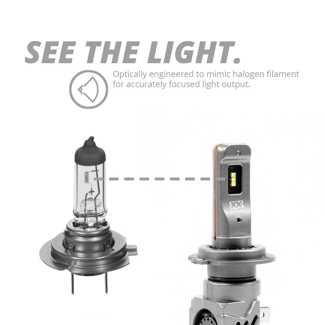 Xk Glow Headlight Bulb, Ignite Series, HB3, LED Bulb, 24 Watt, 9 to 32 Volt, White Beam Color, 2200 Lumens – XK045005-HB3
