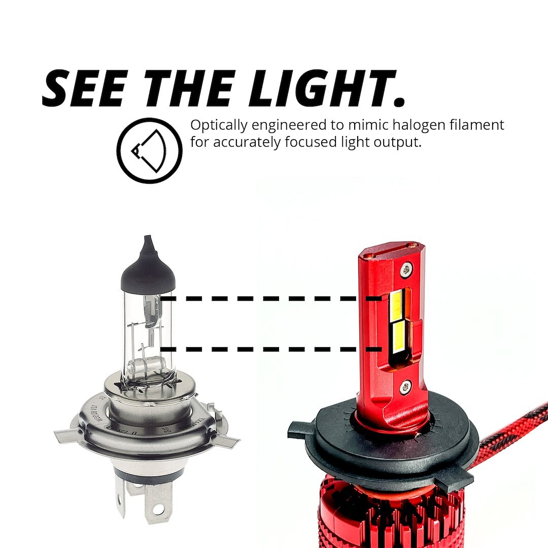 Xk Glow Headlight Conversion Kit, Premier Series, Replaces 9004 Halogen Headlight Bulb, LED, Without Turn Signal Bulb – XK045006-9004