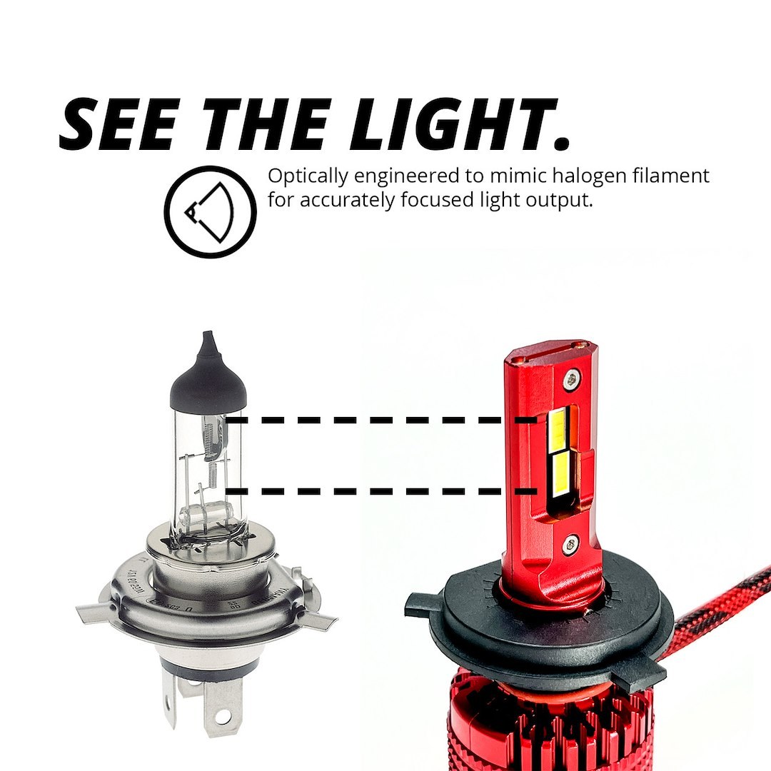 Xk Glow Headlight Conversion Kit, Premier Series, Replaces 9007 Halogen Headlight Bulb, LED, Without Turn Signal Bulb – XK045006-9007