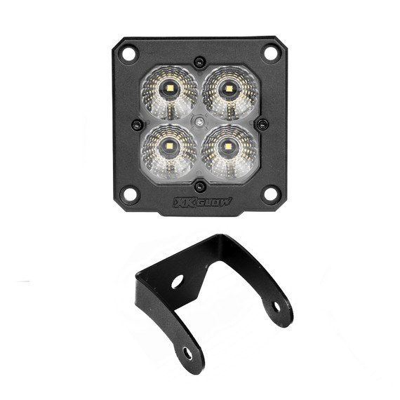 Xk Glow Driving/ Fog Light, C3 Configurable Cargo Cover, LED Bulb, 3 Inch Square, 20 Watt White/ 3 Watt Rgb, 9 to 16 Volt, Flood Beam – XK065002-FL