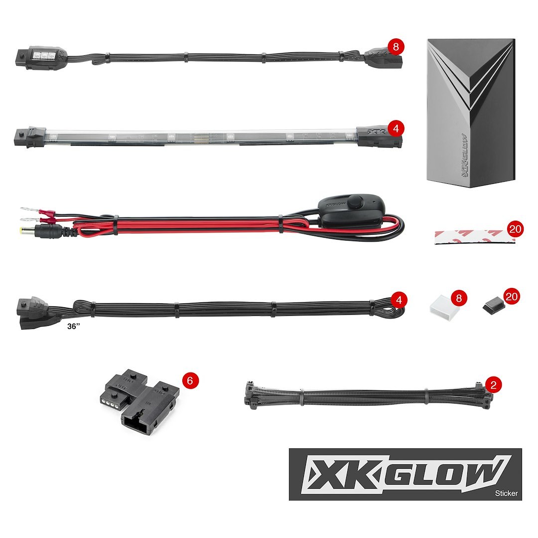 Xk Glow Underbody Light Kit, LED with Solid/ Strobe/ Flash, 7 Color Options – XK034016