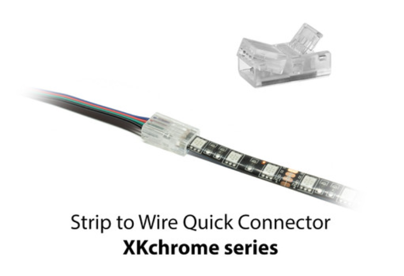 Xk Glow Rope Light Connector, Xkchrome, For Use with Xkchrome Series Rope Light, To Connect Rgb LED Strips to 4 Pin Wires, Single – XK-4P-CNT-SW