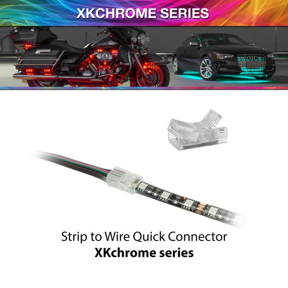 Xk Glow Rope Light Connector, Xkchrome, For Use with Xkchrome Series Rope Light, To Connect Rgb LED Strips to 4 Pin Wires, Single – XK-4P-CNT-SW