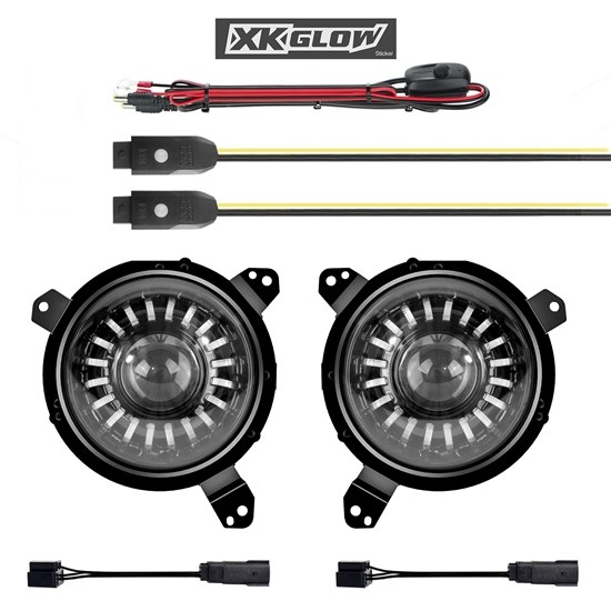 Xk Glow Headlight Assembly, Xkchrome, LED Bulb – XK-7IN-JP-KIT-JL