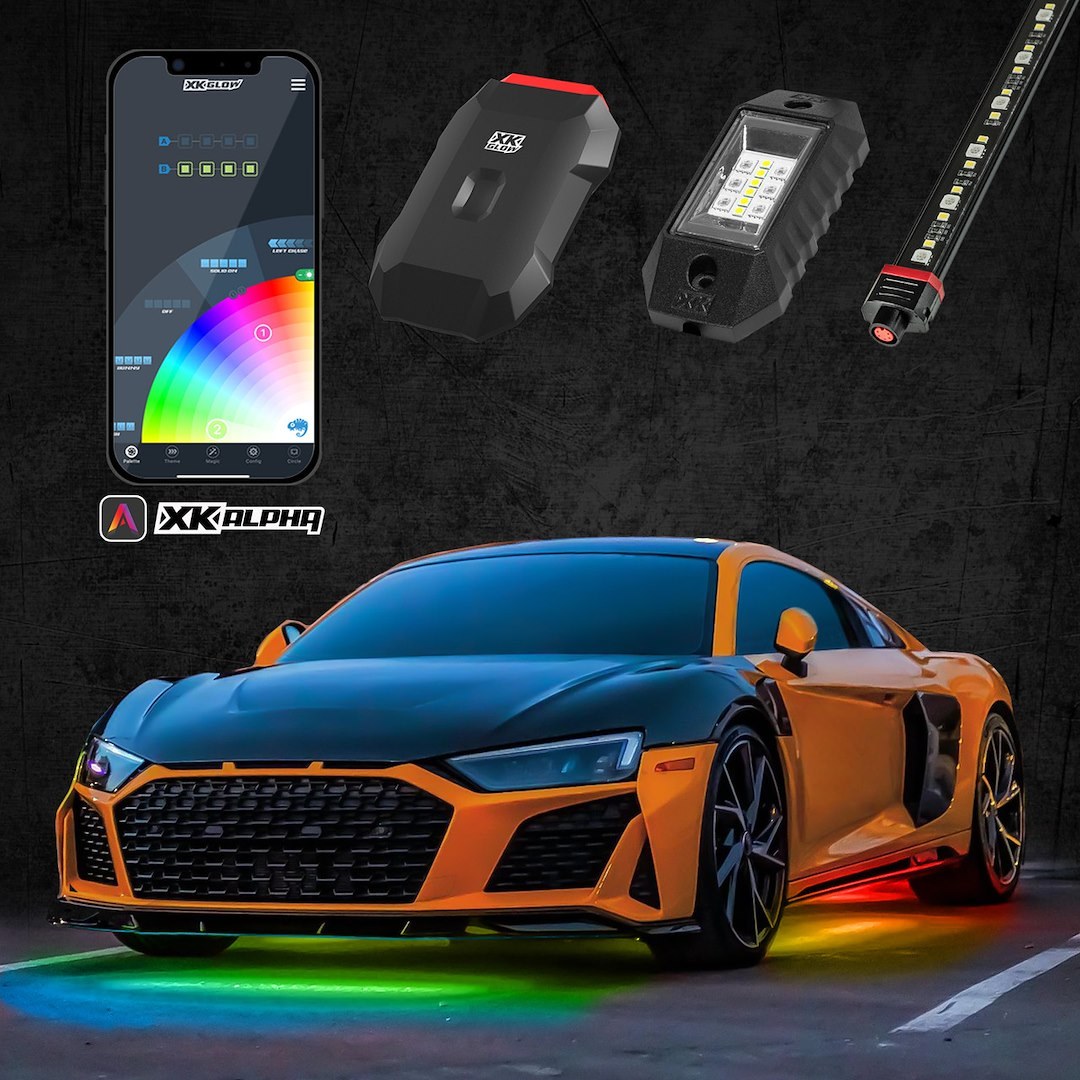 Xk Glow Underbody Light Kit, Xkalpha, Under Body Mount, LED, Over 16 Million Colors, 12 Volt DC, 5.4 Watt Per Light Pod – AP-CAR-ADV