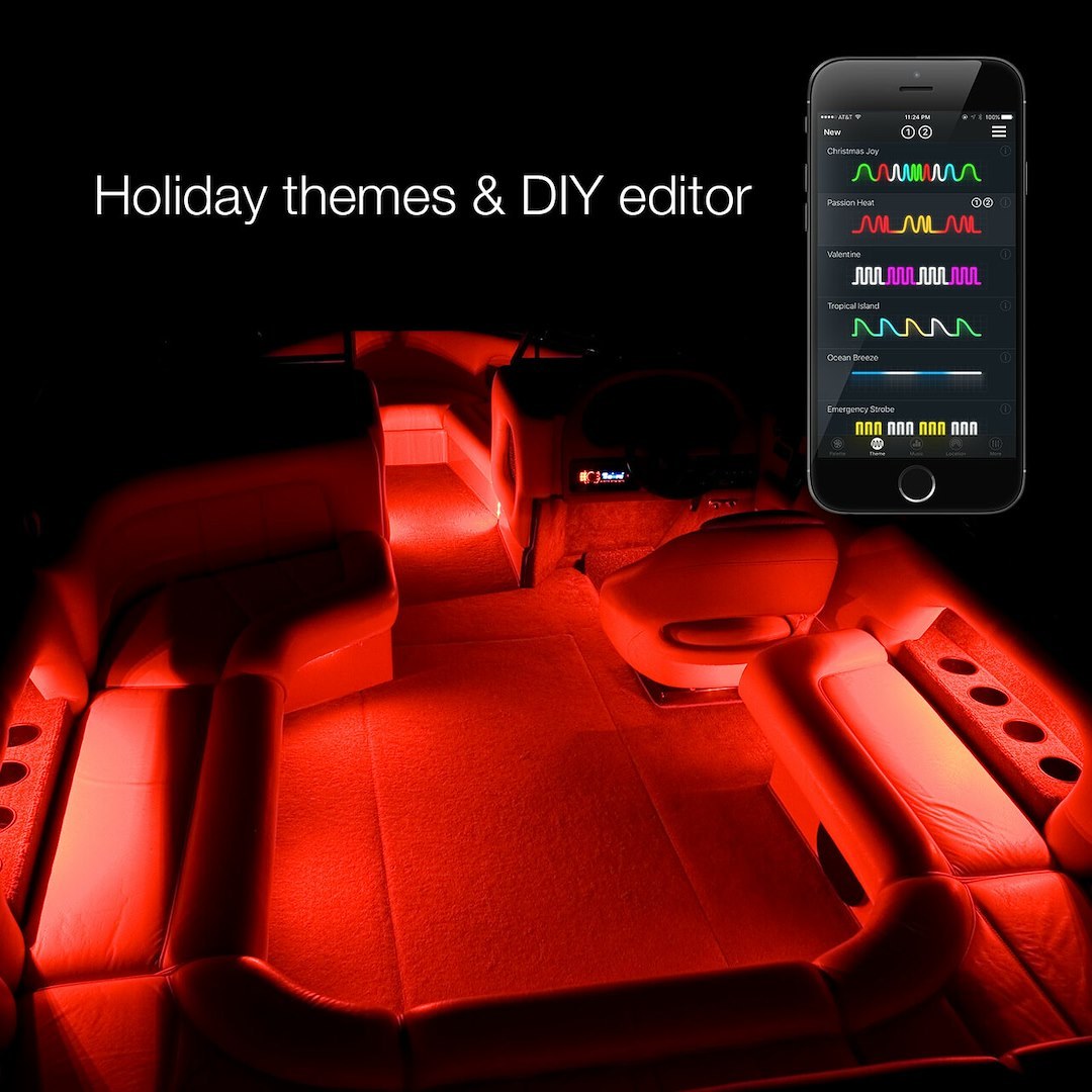 Xk Glow Multi Purpose Light – LED, Xkchrome, Flexible Light Strips, 12 Volts, Over 16 Million Colors, Dual-Mode Dash Mount Controller – XK-BOAT-ADV-DM