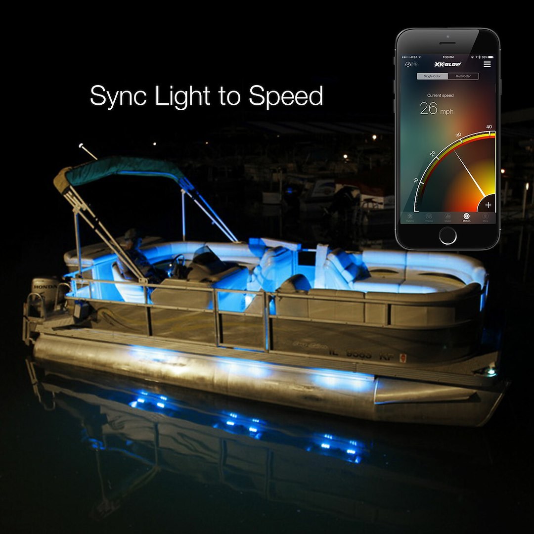 Xk Glow Multi Purpose Light – LED, Xkchrome, Flexible Light Strips, 12 Volts, Over 16 Million Colors, Dual-Mode Dash Mount Controller – XK-BOAT-STA-DM