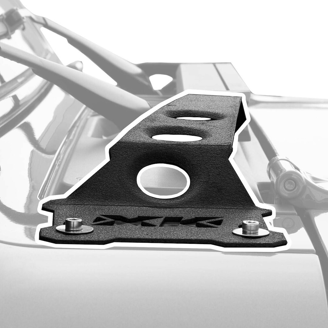 Xk Glow Light Bar Mounting Kit, Driving/ Fog Light Mounting Bracket, Hood Mount, Mounts One Light Bar, Black – XK-BRC-COWL-JL2