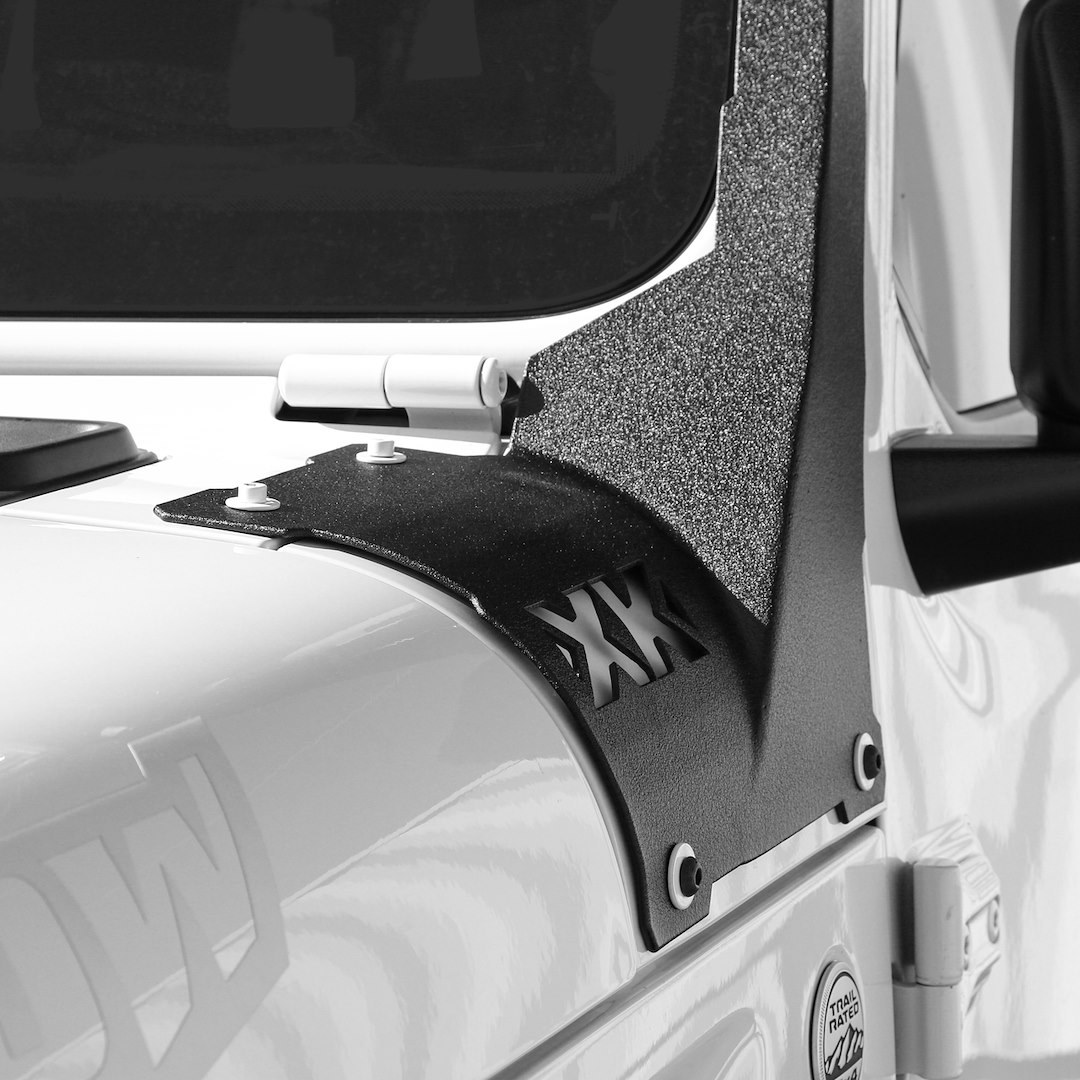 Xk Glow Light Bar Mounting Kit, A-Pillar Mount, Mounts to 50 to 52 Inch Light Bar, Powder Coated Black – XK-BRC-JL-AP