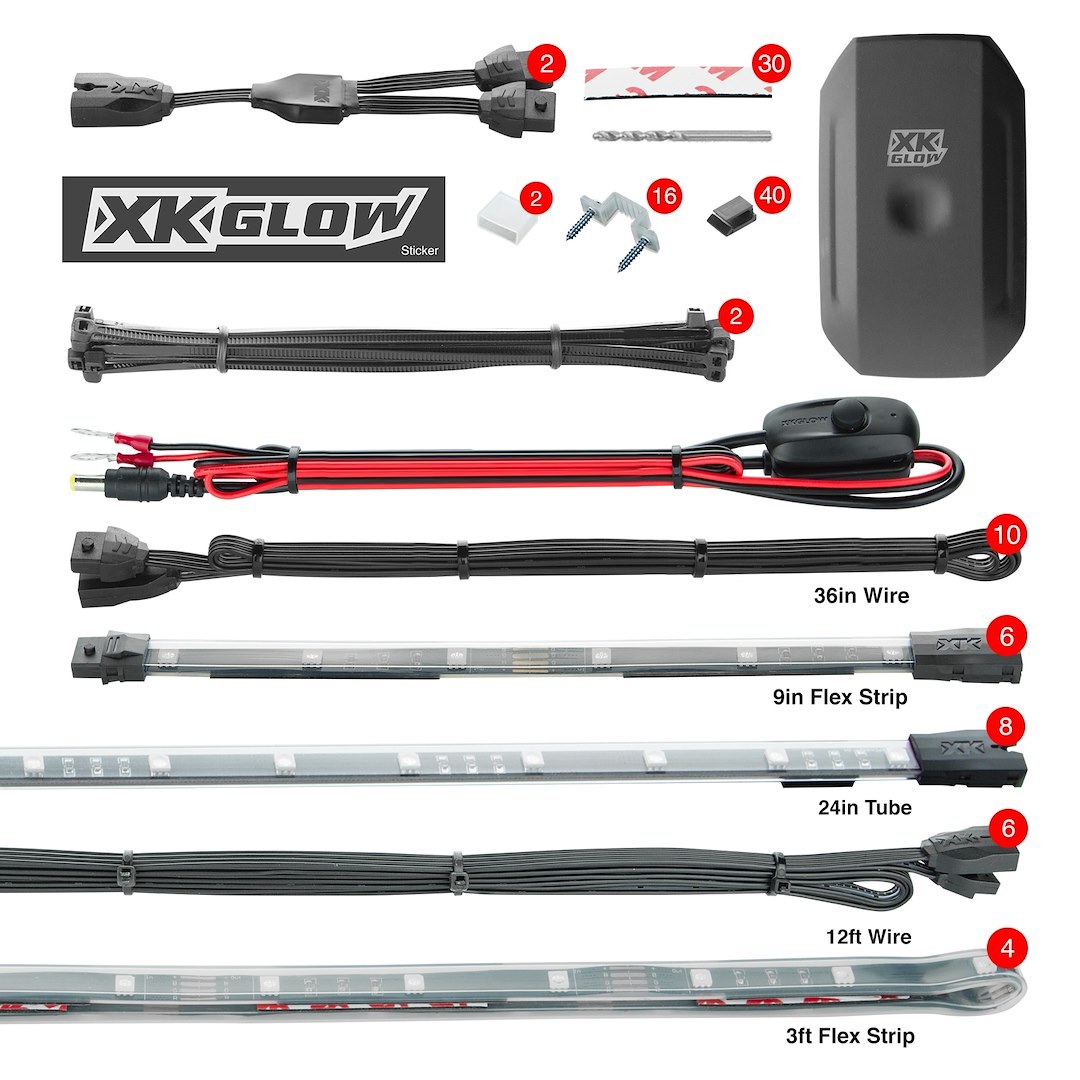 Xk Glow Multi Purpose Light – LED, Xkchrome, 10 Inch/ 24 Inch Length/ 3 Foot Length, Flexible Light Strips, 12 Volt – KS-CAR-PRO