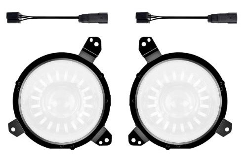 Xk Glow Driving/ Fog Light Mounting Bracket, Bolt-On Mount, Painted, Mounts Two Lights, Black, Steel, Set of 2 – XK-MNT-JL-FOG