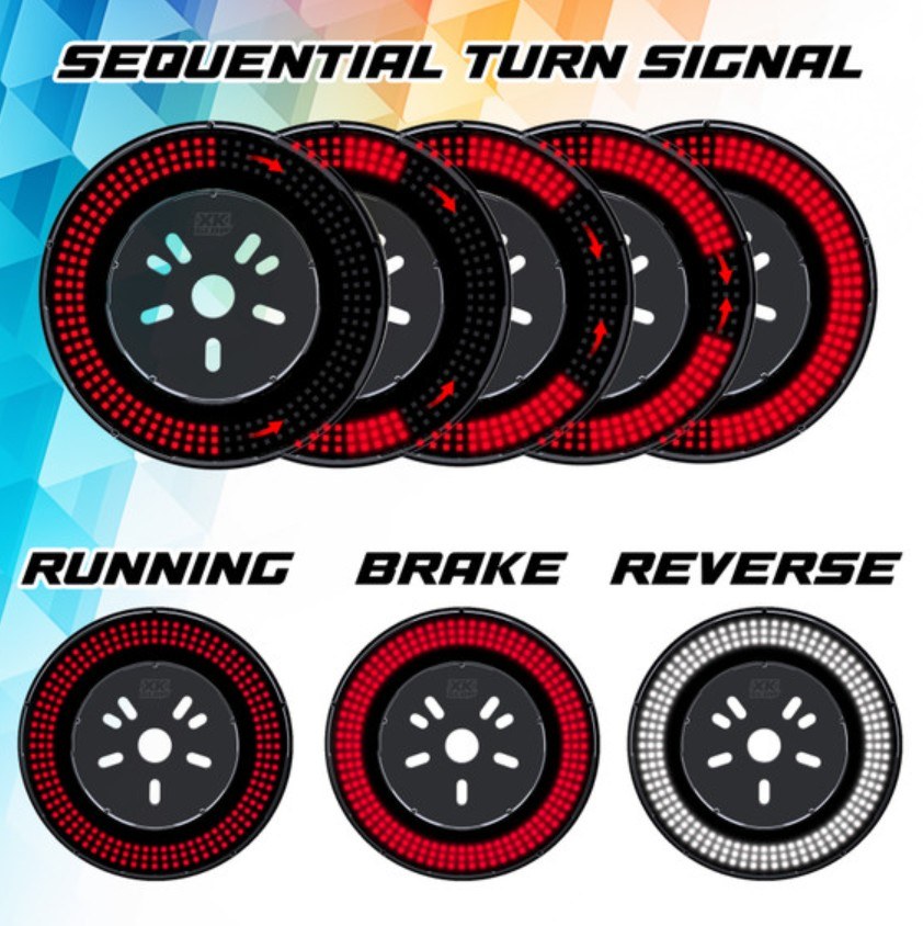 Xk Glow Spare Tire Brake Light, Xkmax, Hub Mount, Smoke Lens, Red/ Green/ Blue/ White Bulbs, LED – MX-5WHEEL