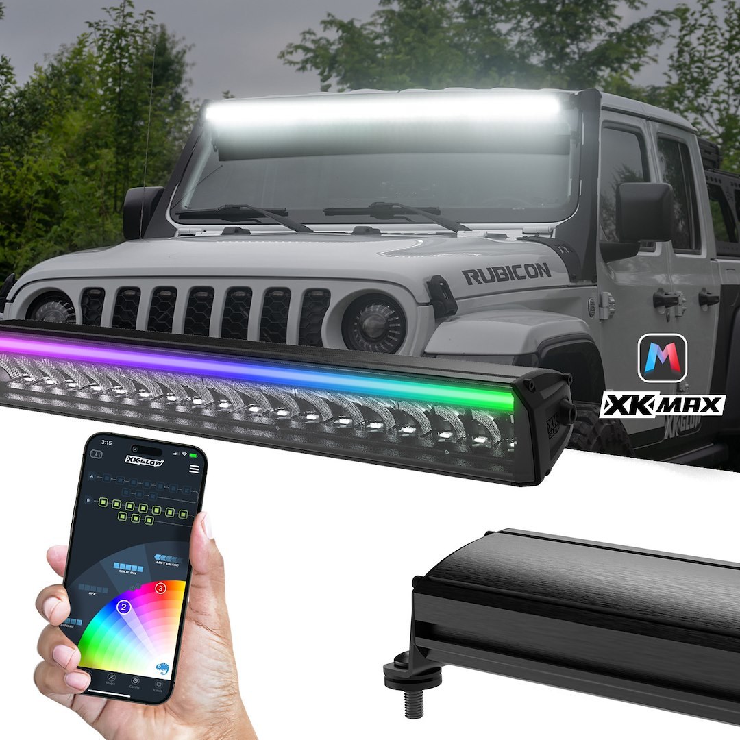 Xk Glow Light Bar, Xkmax, LED, 10 Inch, 76 Watt, Driving Beam, 7386 Lumens, Black Housing, Bracket Mount, Dual-Mode – MX-BAR-10