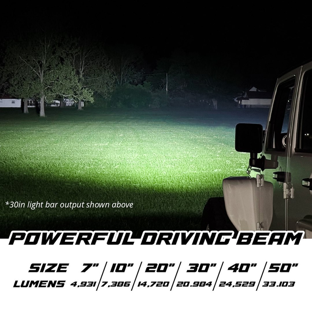 Xk Glow Light Bar, Xkmax, LED, 10 Inch, 76 Watt, Driving Beam, 7386 Lumens, Black Housing, Bracket Mount, Dual-Mode – MX-BAR-10