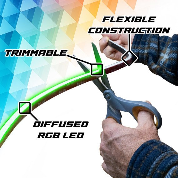 Xk Glow Running Board Light Kit, Xkmax Atomix, LED Strip, Multi-Color Light, 11 to 14 Volt, Two 20.4 Watt 80 Inch Strip – MX-BG-JP-STA2