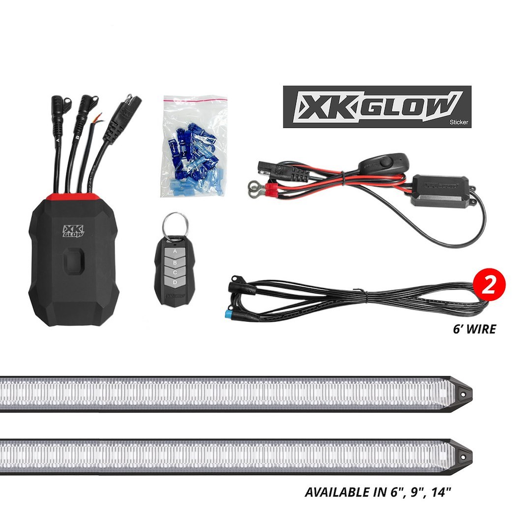 Xk Glow Grille Light – LED, Xkmax, Front Grille, With Daytime Running Light and Amber Sequential Turn Signal, 6 Inch Length, 2.4 Watt – MX-DRL-6-KIT