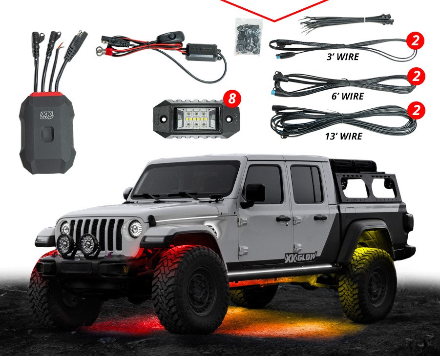 Xk Glow Underbody Light Kit, Xkmax, LED, Red/ Green/ Blue/ White – MX-ROCK-ADV