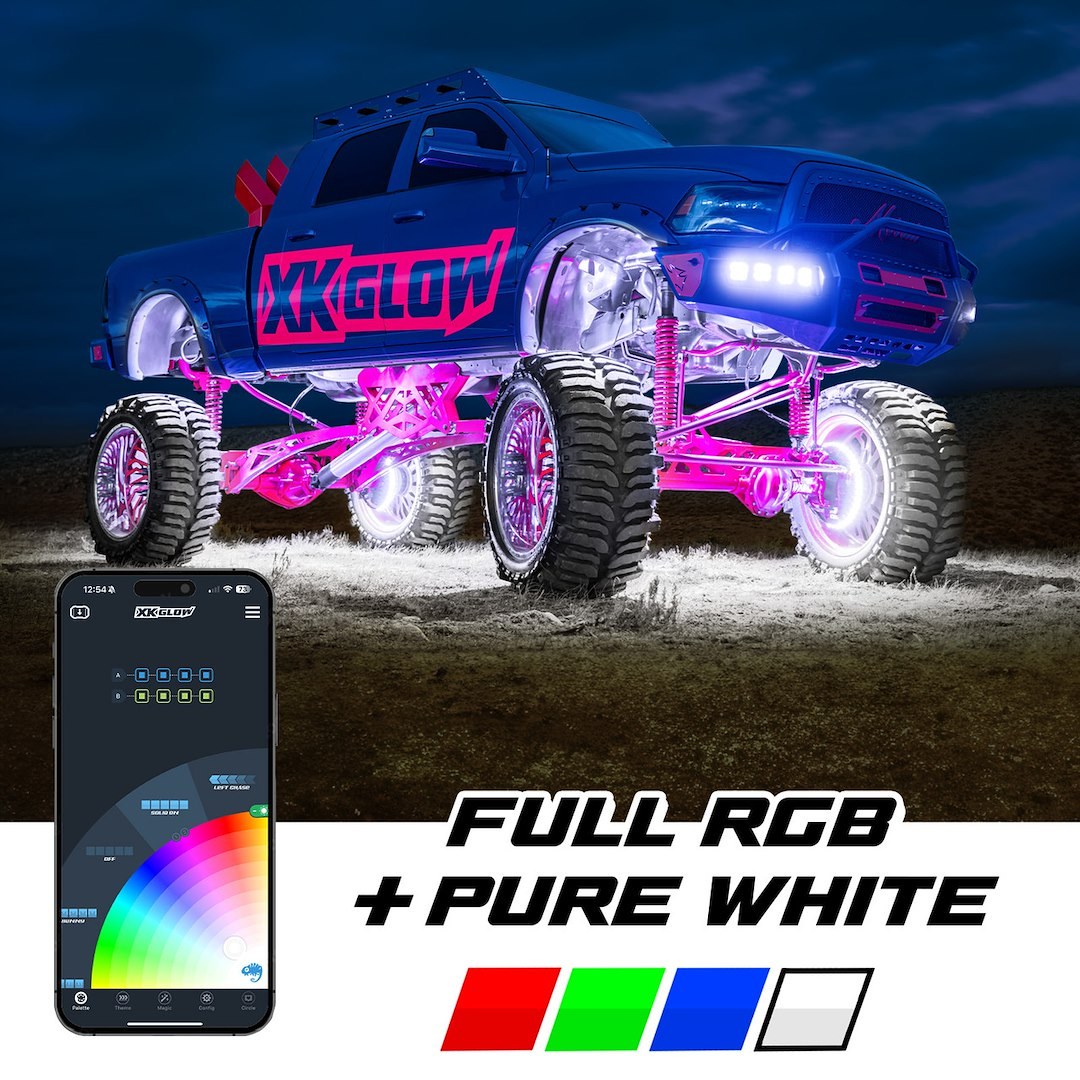 Xk Glow Underbody Light Kit, Xkmax, LED, Multi-Color, With 4 Piece Rock Lights and 2 Channel Controller – MX-ROCK-STA