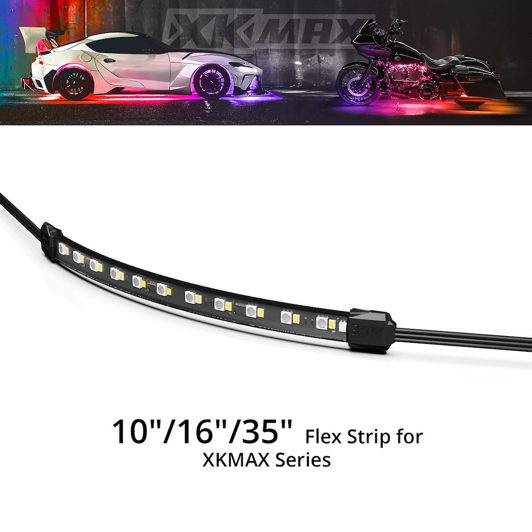 Xk Glow Rope Light, Xkmax, Red/ Green/ Blue/ White LED, Plug-And-Play, 10 Inch Length, IP67 – MX-S-10