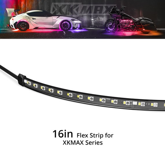 Xk Glow Interior Light, Xkmax, Flexible Slim LED Strip, 16 Inch Length, Rgbw Light, Plug-And-Play, Single – MX-S-16