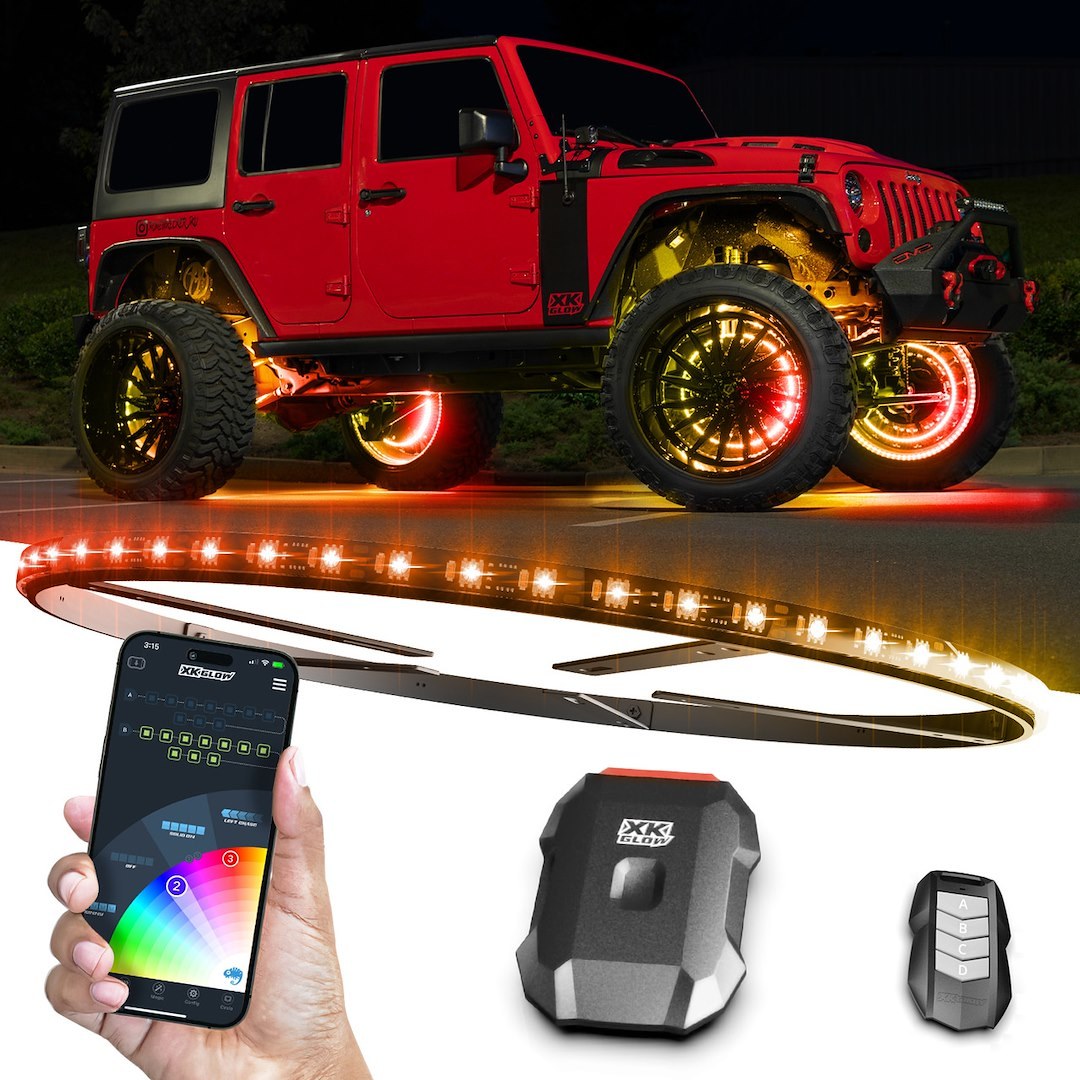 Xk Glow Wheel Light Ring, Xkmax, LED, Mounts to Brake Dust Cover, 12 Volt DC, 11 Watt Per Wheel Ring – MX-WHEEL-KIT