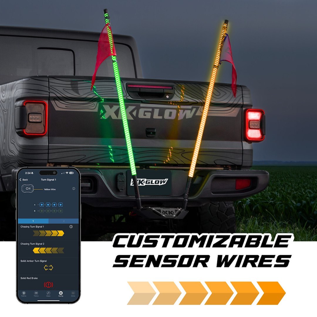 Xk Glow Warning Whip Light, Xkmax, Multi-Color, LED Bulb, Flashing/ Constant Mode, 12 Volt DC, 27.6 Watt – MX-WHIPC-ADV