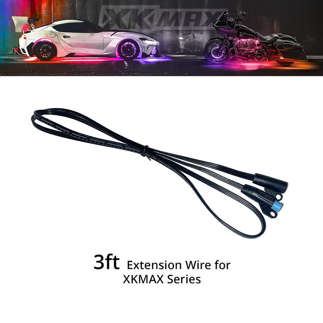 Xk Glow Light Bar Wiring Harness, Xkmax, For Xkmax Series Parts, 3 Foot Length, With 3-PIN Connectors – MX-WIRE-3FT