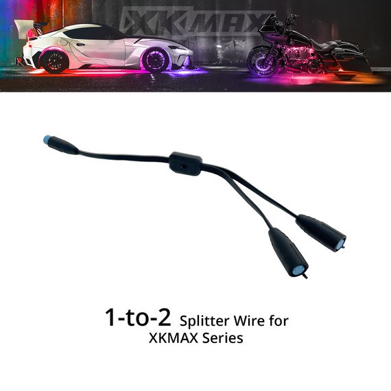 Xk Glow Underbody Light Kit Cable, Xkmax, 1 to 2 Y-Splitter Wire, For Xkmax Series Underbody Light Kits, 12 Inch Length – MX-WIRE-SPLIT