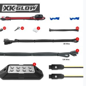 Xk Glow Underbody Light Kit, Xkchrome, Under Body Mount, LED, Over 16 Million Colors with Amber Turn Signal Function, Clear Lens – XK-ROCK-ADV