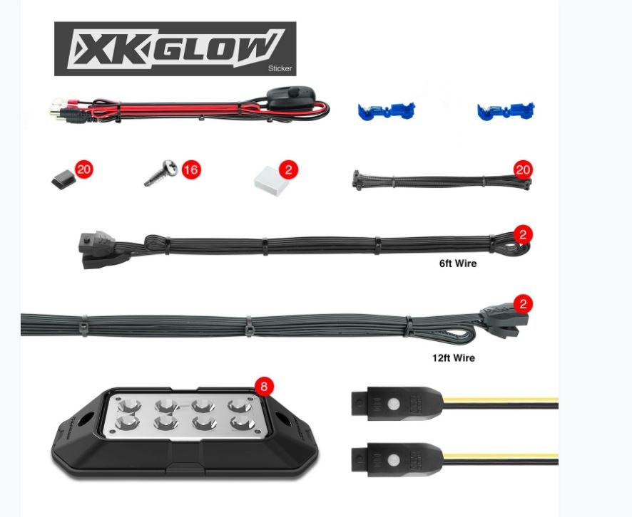 Xk Glow Underbody Light Kit, Xkchrome, Under Body Mount, LED, Over 16 Million Colors with Amber Turn Signal Function, Clear Lens – XK-ROCK-ADV