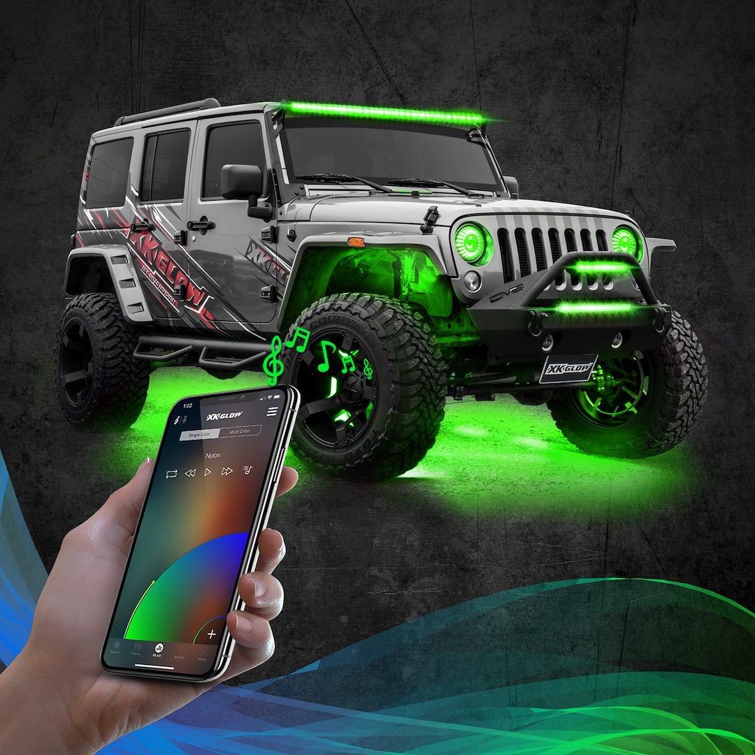 Xk Glow Underbody Light Kit, Xkchrome, Under Body Mount, LED, Over 16 Million Colors with Amber Turn Signal Function, Clear Lens – XK-ROCK-ADV-DM