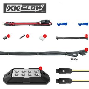 Xk Glow Underbody Light Kit, Xkchrome, Under Body Mount, LED, Over 16 Million Colors with Amber Turn Signal Function, Clear Lens – XK-ROCK-STA