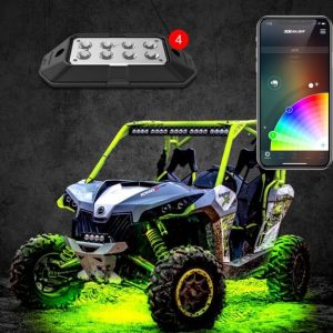 Xk Glow Underbody Light Kit, Xkchrome, Under Body Mount, LED, Over 16 Million Colors with Amber Turn Signal Function, Clear Lens – XK-ROCK-STA