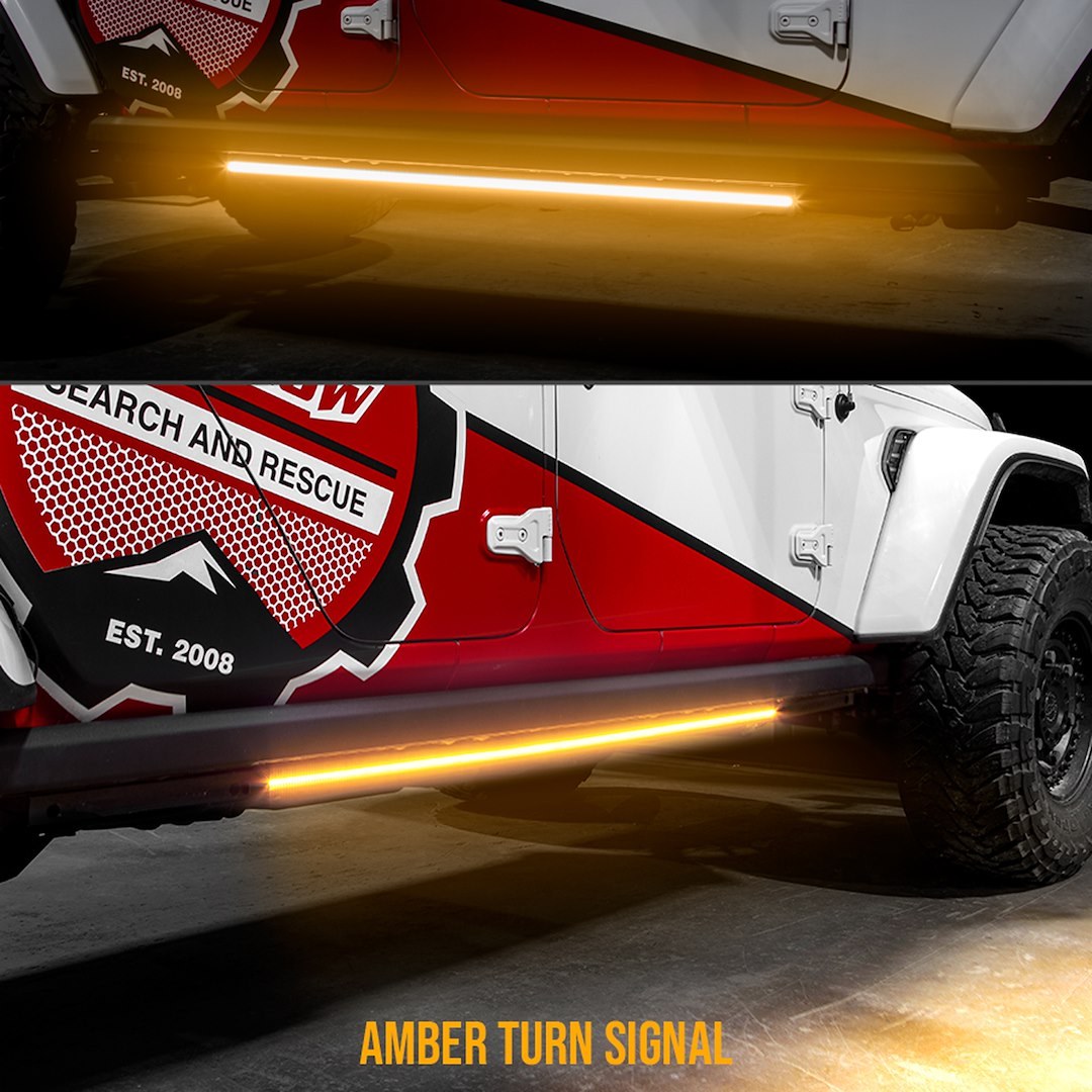 Xk Glow Running Board Light Kit, LED, Clear and Amber, With Two 48 Inch Light Bar, 12 to 15 Volt DC – XK041022