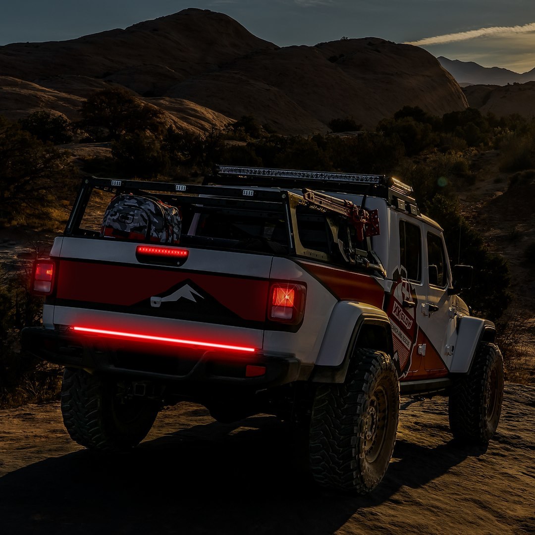 Xk Glow Tailgate Light – LED, 60 Inch Rigid Light Bar, Clear Lens, White Reverse/ Red Running/ Red Brake, Black Housing, 12 to 15 Volt DC – XK041023