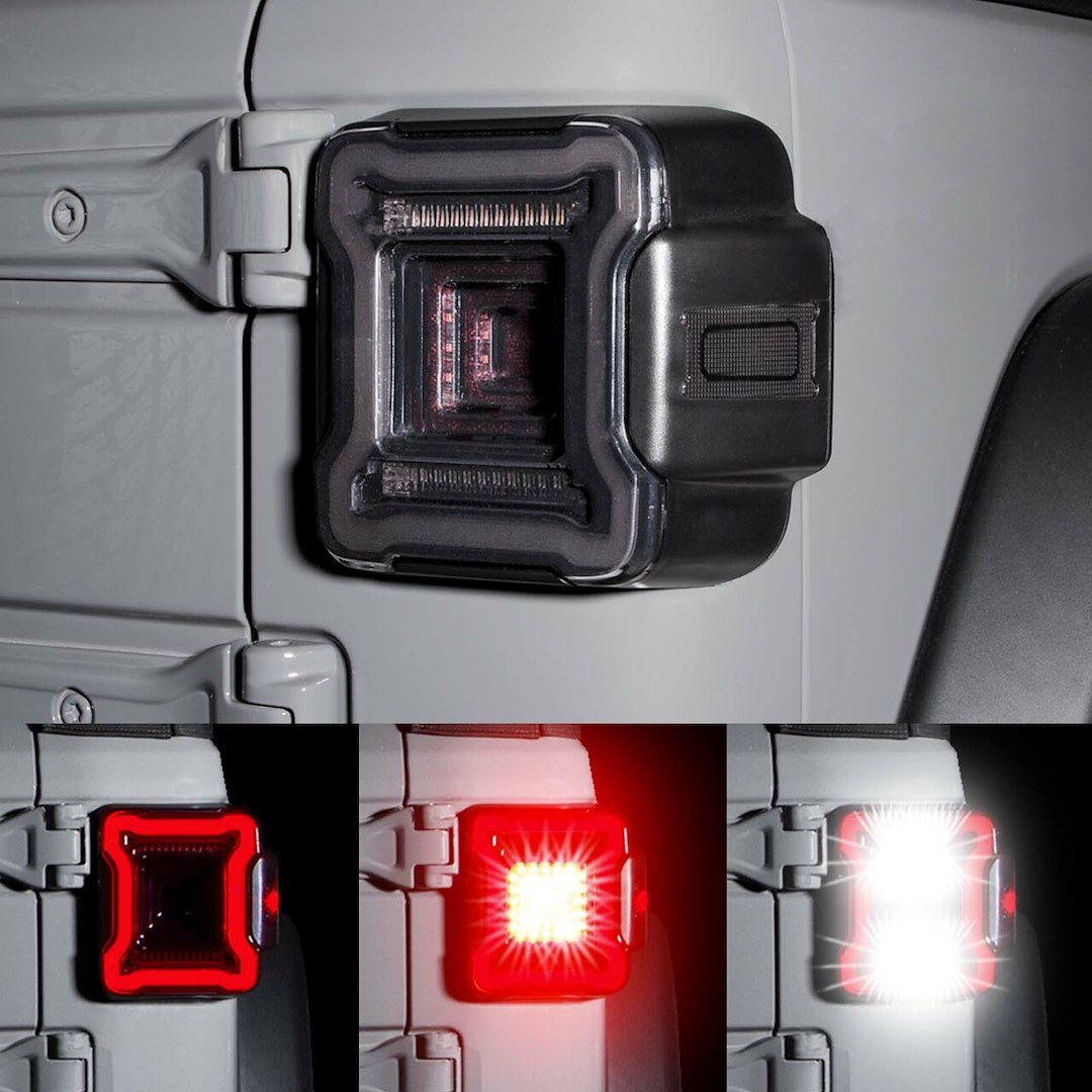 Xk Glow Tail Light Assembly, LED, Smoke Lens, Black Housing, Red/ Clear/ Amber Bulb, Set of 2 – XK041027