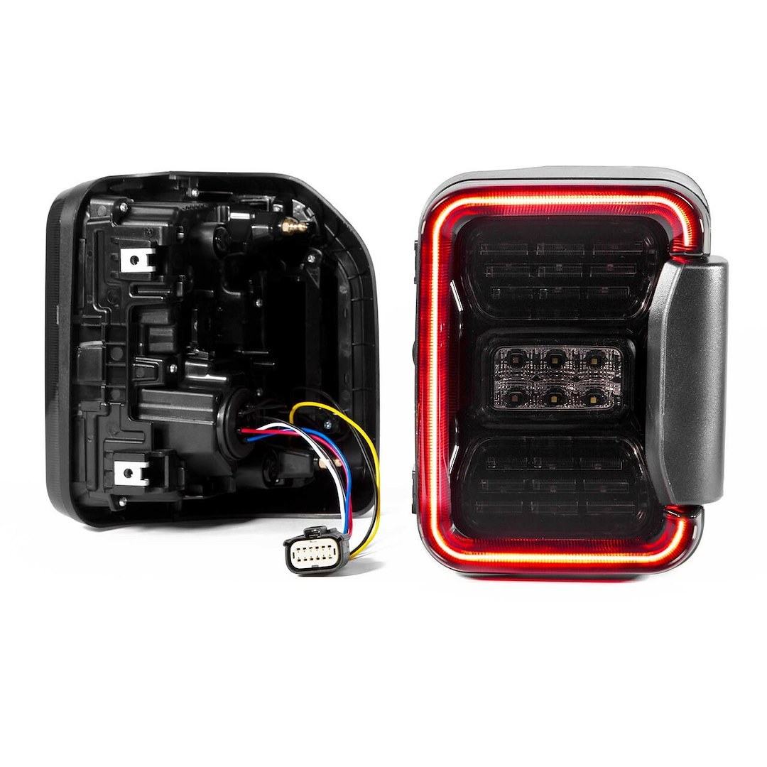 Xk Glow Tail Light Assembly, LED, Smoke Lens, Black Housing, Red/ Clear/ Amber Bulb, Set of 2 – XK041028