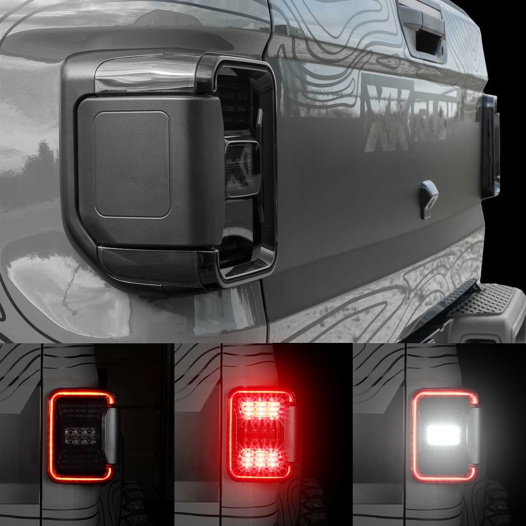 Xk Glow Tail Light Assembly, LED, Smoke Lens, Black Housing, Red/ Clear/ Amber Bulb, Set of 2 – XK041028