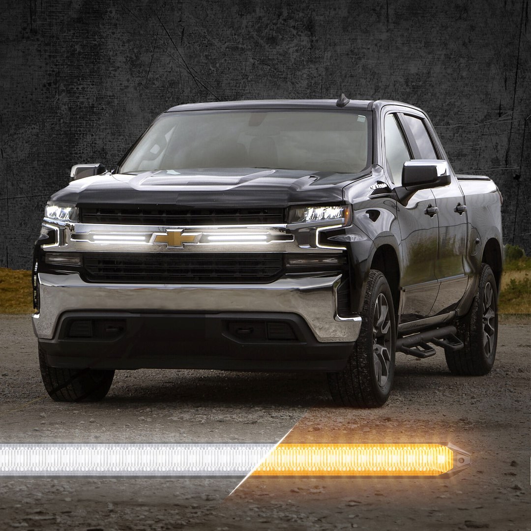 Xk Glow Grille Light – LED, 11 Inch Length, 2.2 Watts, 0.183 Amp at 12 Volt, 10 to 16 DC Volt, White DRL/ Amber Sequential Turn Signal – XK041029-11