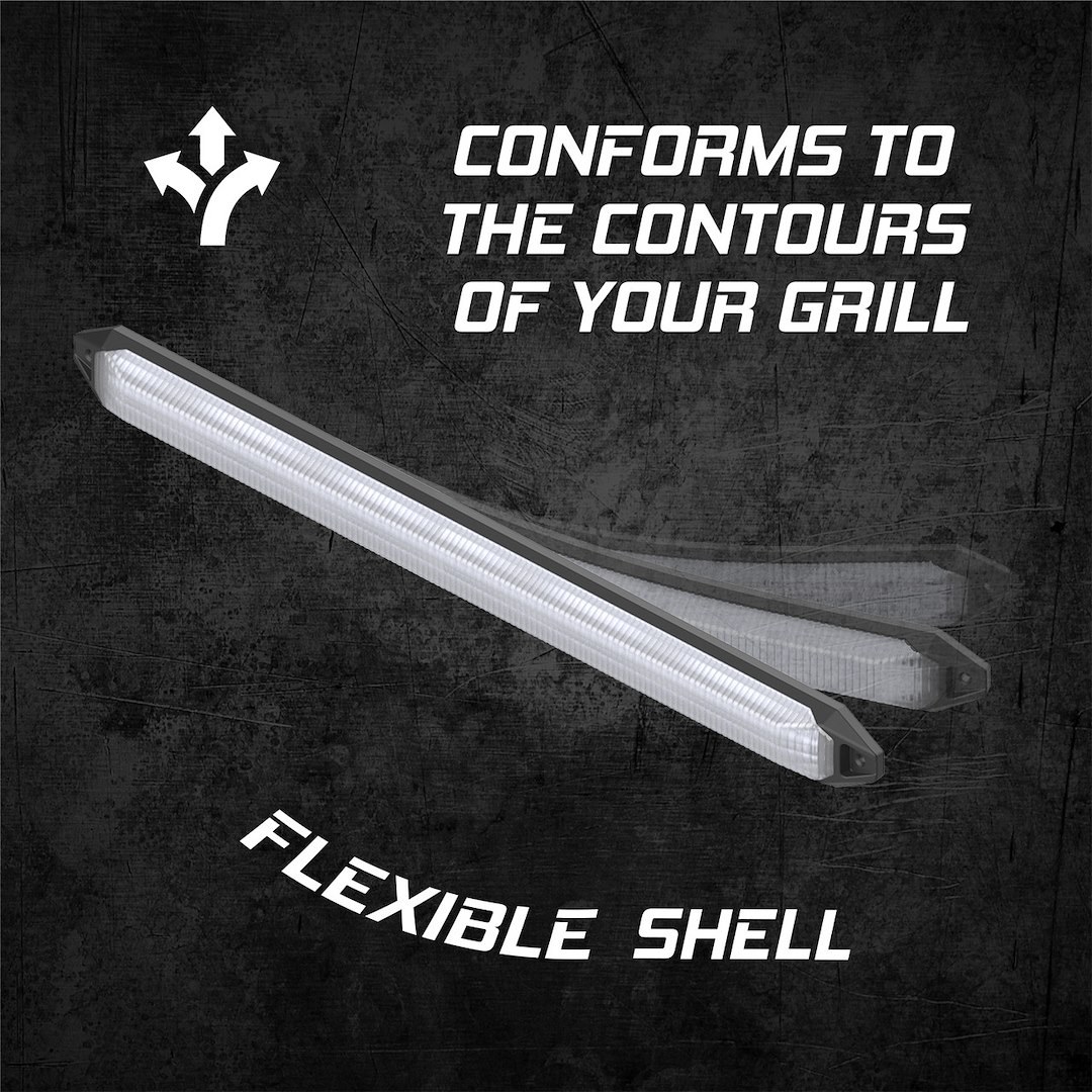 Xk Glow Grille Light – LED, 11 Inch Length, 2.2 Watts, 0.183 Amp at 12 Volt, 10 to 16 DC Volt, White DRL/ Amber Sequential Turn Signal – XK041029-11