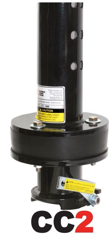 Popup-Youngs Gooseneck Trailer Coupler, Round, Straight, With Shock Dampening Cushion, 24000 Pound Capacity, 2-5/16 Inch Ball, 4 Inch Diameter – CC2