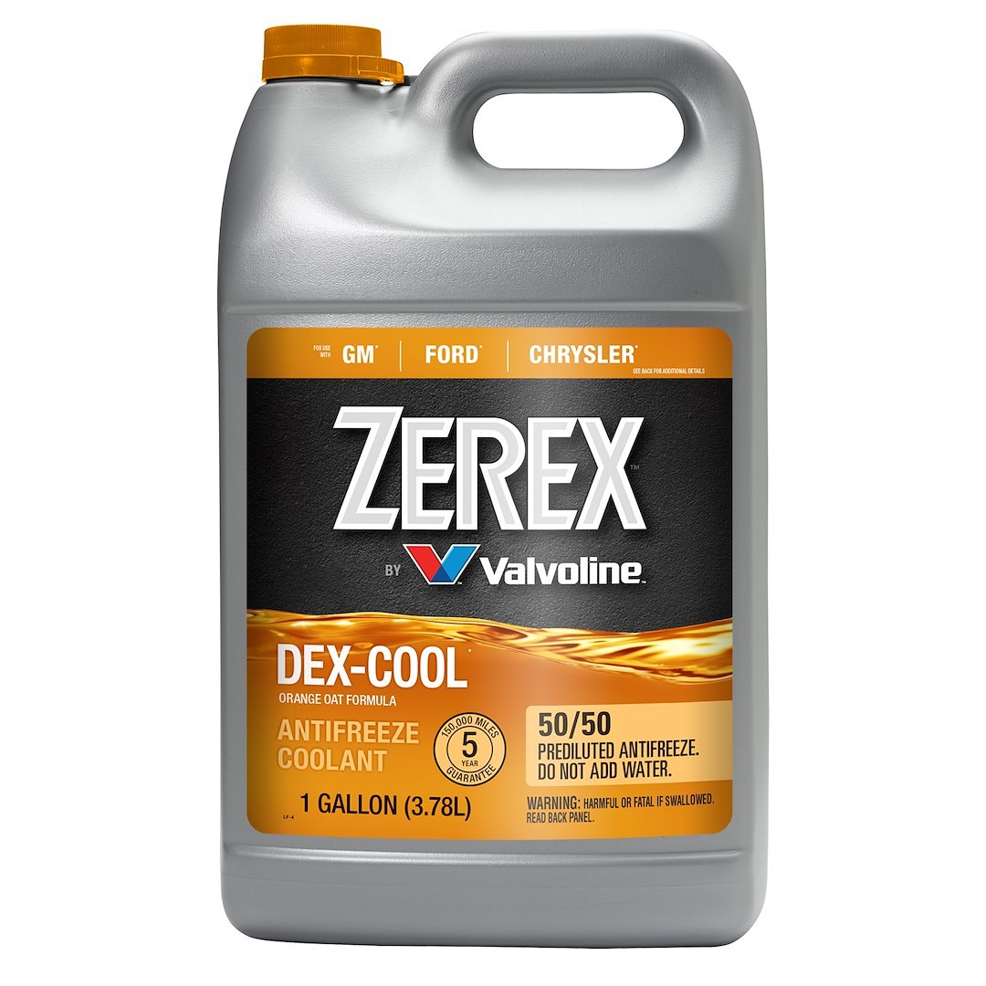 Zerex Engine Coolant, Dex-Cool ®, Pre-Mixed 50-50, Orange, Service Life of Up to 5 Years or 150,000 Miles, 1 Gallon Jug, Single – ZXELRU1