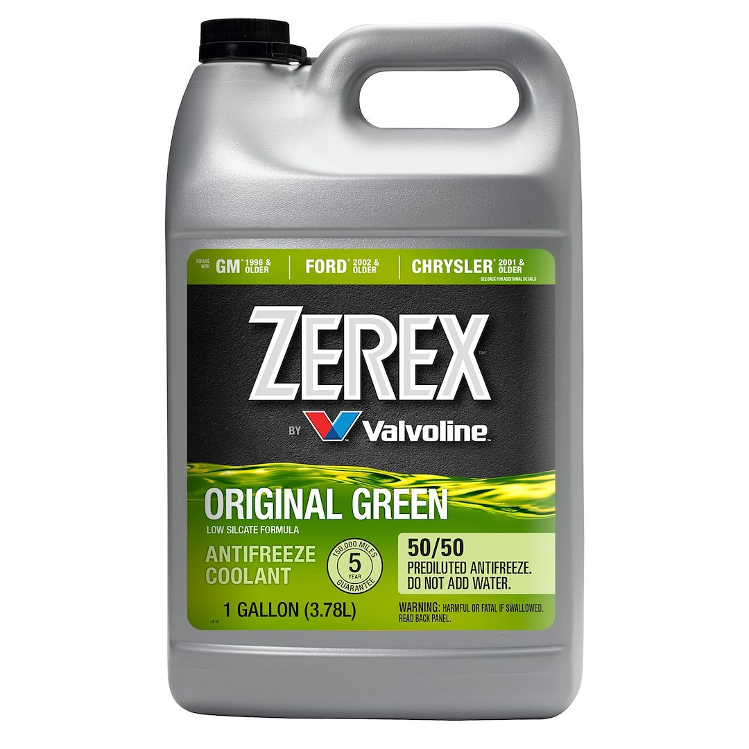 Zerex Engine Coolant, Pre-Mixed 50-50, Original Green, Service Life of Up to 5 Years or 150,000 Miles, 1 Gallon Jug, Single – ZXRU1