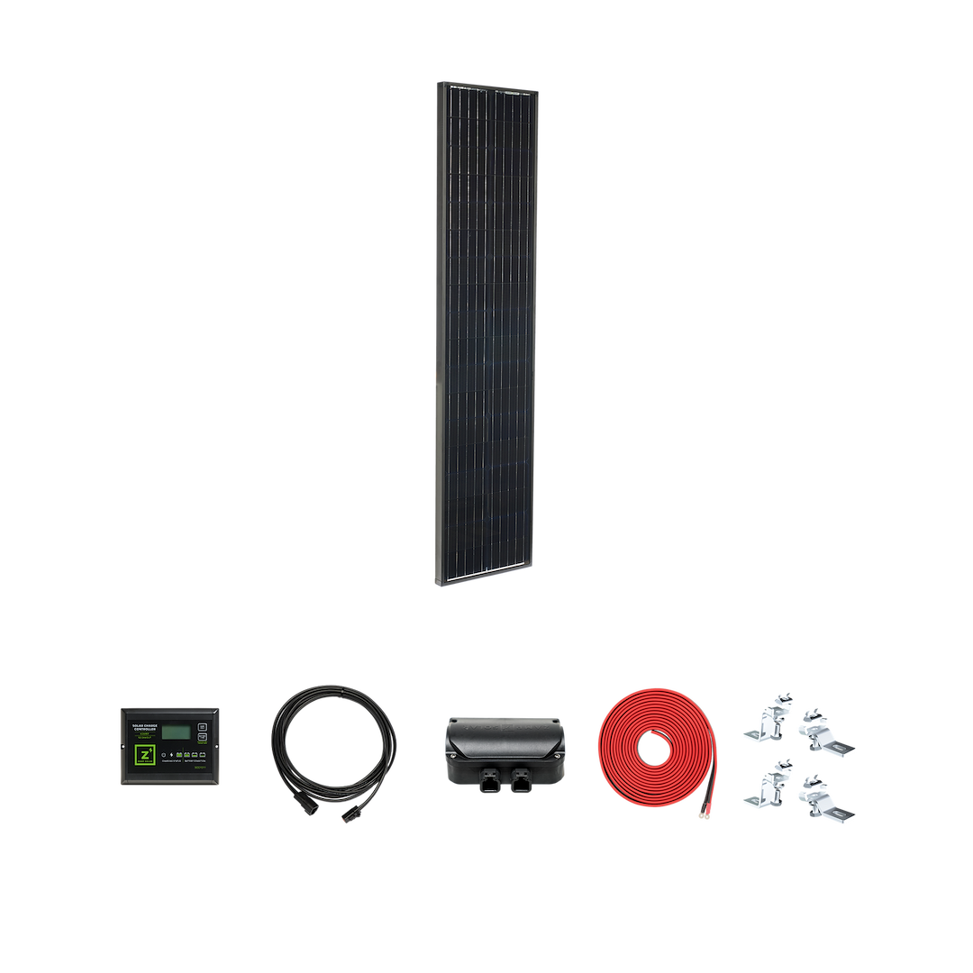 Zamp Solar Solar Kit, 95 Watt, Monocrystalline, Black Frame and Cells, 58.3 Inch Length X 13.6 Inch Width X 1.5 Inch Depth, Bracket Mount – KIT1021